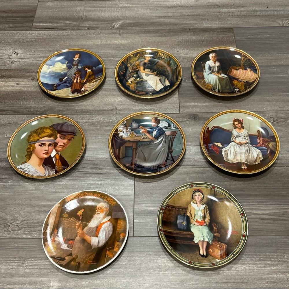 Norman Rockwell Lot of 8 Plates